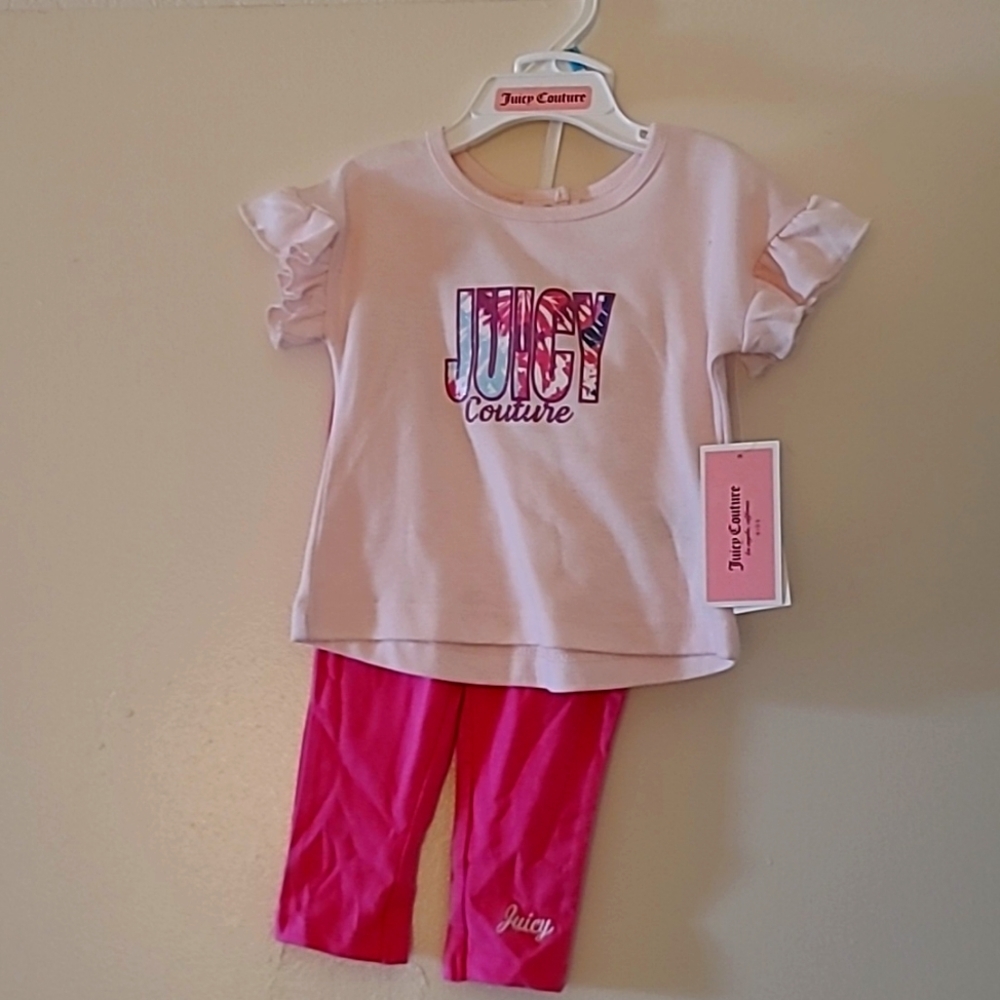 Juicy Couture Top & Leggings Set, Pink, Size 6/9 months
